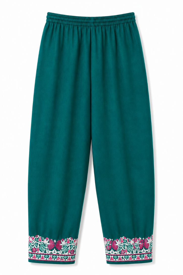 Kashmir Aari cotton Co-Ord Set | Dark Teal